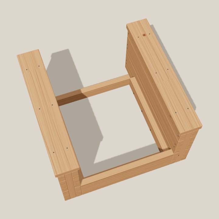3D build guide, step 7: set the sides on the base