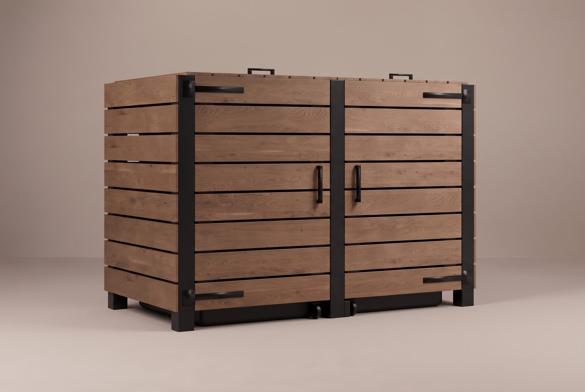 Slat Bin Enclosure, front view