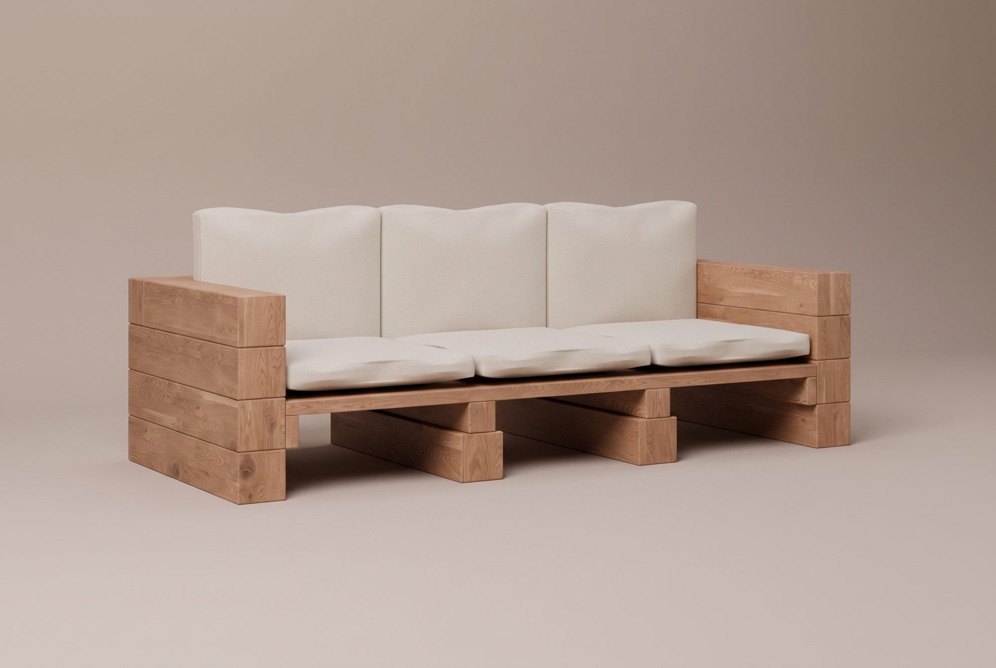 Timber Sofa, front view