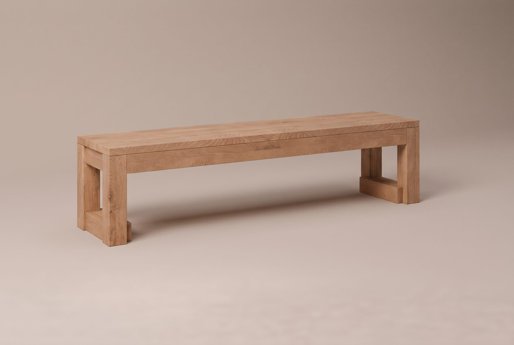 Block Dining Bench, front view